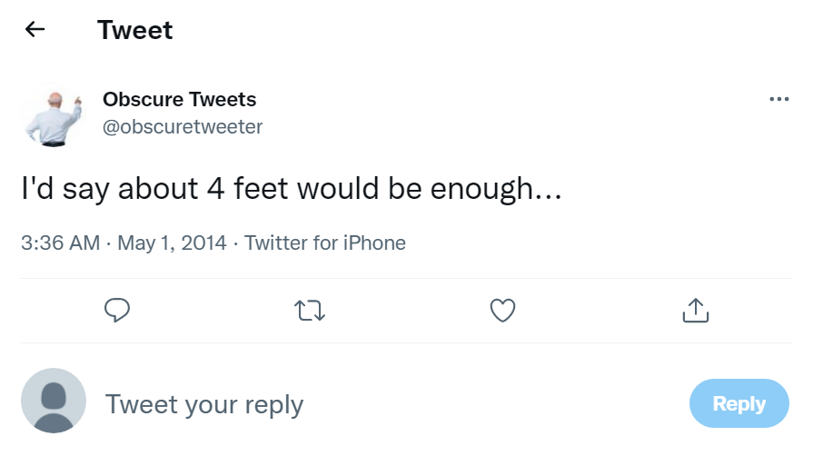 Obscure tweet from an obscure twitter account